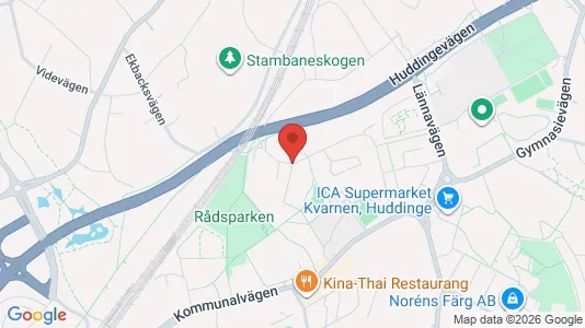 Lägenheter att hyra i Huddinge - kort over placeringen