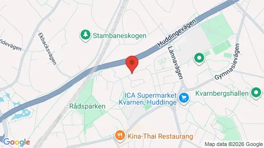 Lägenheter att hyra i Huddinge - kort over placeringen