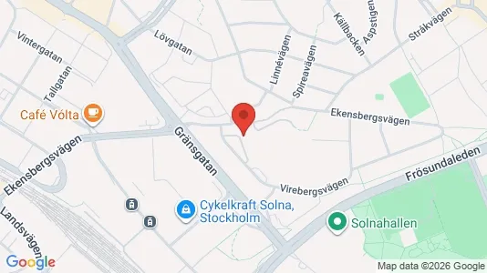 Lägenheter att hyra i Solna - kort over placeringen