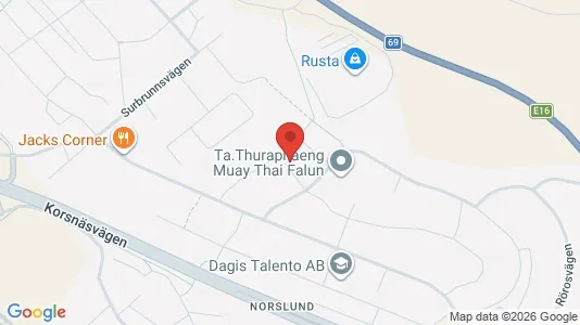 Lägenheter att hyra i Falun - kort over placeringen