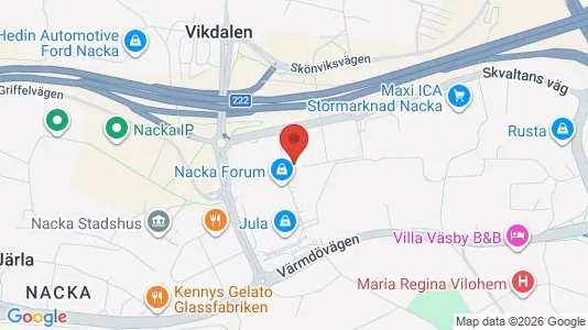Lägenheter att hyra i Nacka - kort over placeringen