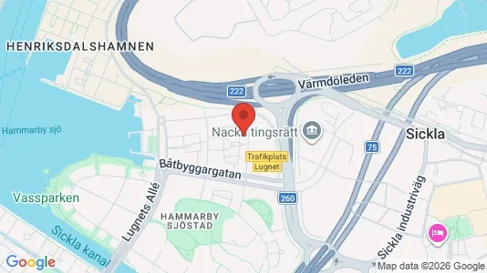 Lägenheter att hyra i Hammarbyhamnen - kort over placeringen