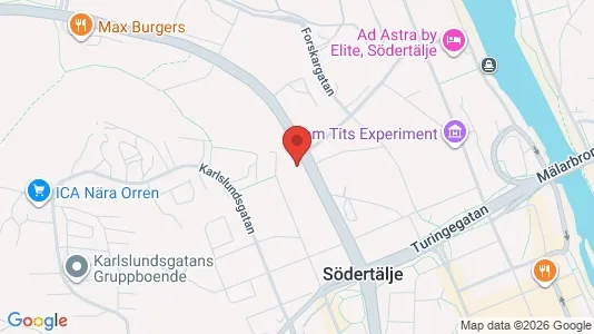 Lägenheter att hyra i Södertälje - kort over placeringen