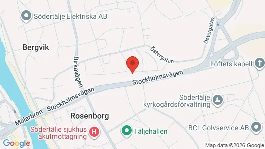 Lägenheter att hyra i Södertälje - kort over placeringen