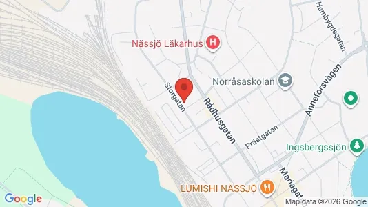Lägenheter att hyra i Nässjö - kort over placeringen