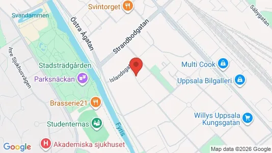 Lägenheter att hyra i Uppsala - kort over placeringen