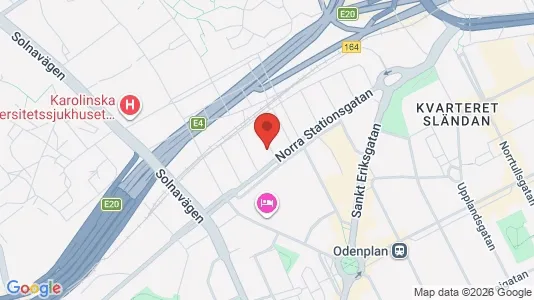 Lägenheter att hyra i Vasastan - kort over placeringen