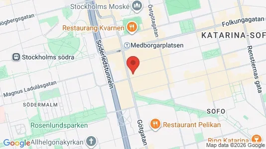 Lägenheter att hyra i Södermalm - kort over placeringen