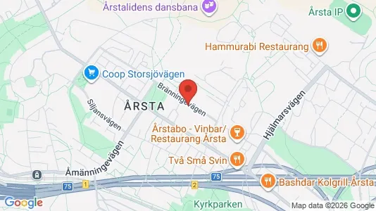 Lägenheter att hyra i Hammarbyhamnen - kort over placeringen