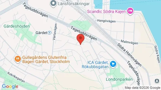 Lägenheter att hyra i Gärdet/Djurgården - kort over placeringen