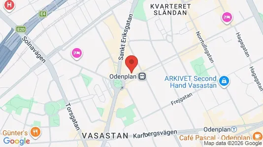 Lägenheter att hyra i Vasastan - kort over placeringen