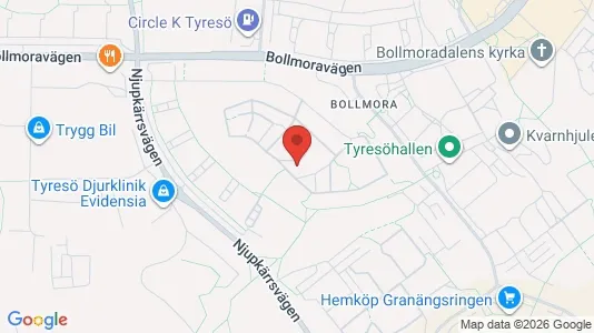 Lägenheter att hyra i Tyresö - kort over placeringen