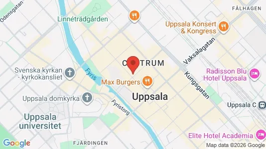 Lägenheter att hyra i Uppsala - kort over placeringen