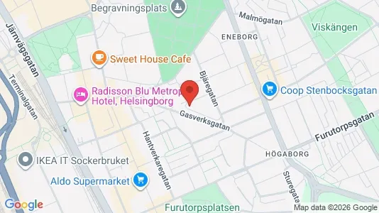 Lägenheter att hyra i Helsingborg - kort over placeringen