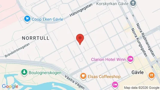 Lägenheter att hyra i Gävle - kort over placeringen