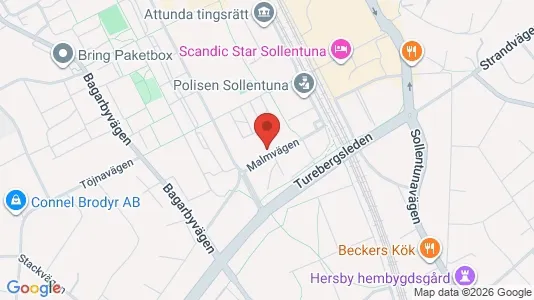 Lägenheter att hyra i Sollentuna - kort over placeringen