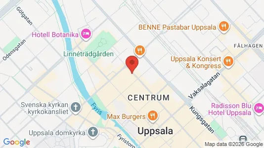 Lägenheter att hyra i Uppsala - kort over placeringen