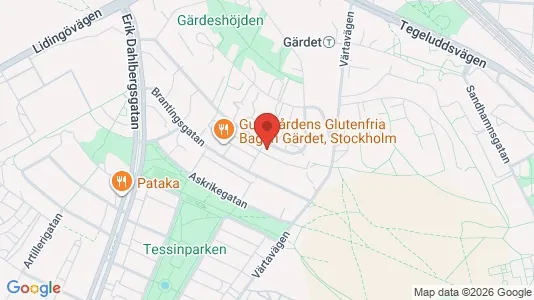 Lägenheter att hyra i Gärdet/Djurgården - kort over placeringen
