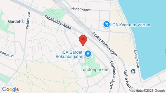 Lägenheter att hyra i Gärdet/Djurgården - kort over placeringen