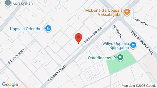 Lägenheter att hyra i Uppsala - kort over placeringen