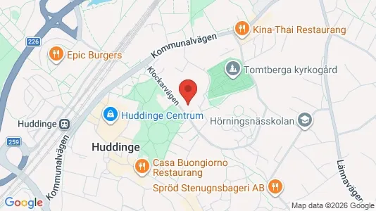 Lägenheter att hyra i Huddinge - kort over placeringen