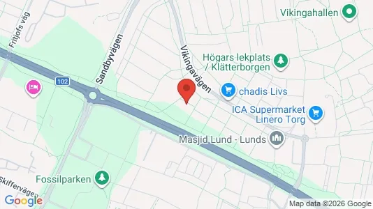 Lägenheter att hyra i Lund - kort over placeringen