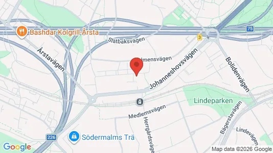 Lägenheter att hyra i Hammarbyhamnen - kort over placeringen