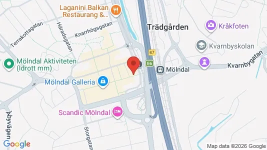 Lägenheter att hyra i Mölndal - kort over placeringen