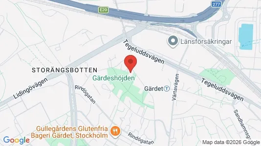 Lägenheter att hyra i Gärdet/Djurgården - kort over placeringen