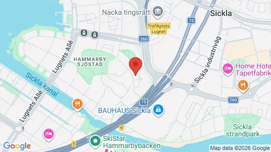 Lägenheter att hyra i Hammarbyhamnen - kort over placeringen