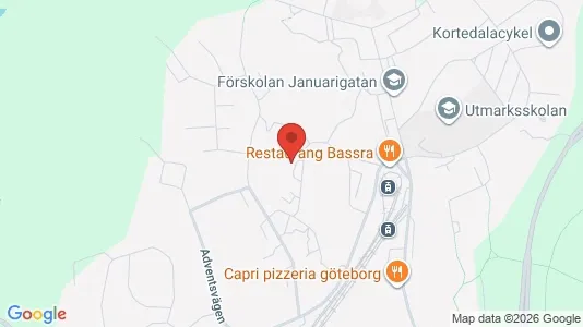 Lägenheter att hyra i Göteborg Östra - kort over placeringen