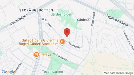 Lägenheter att hyra i Gärdet/Djurgården - kort over placeringen