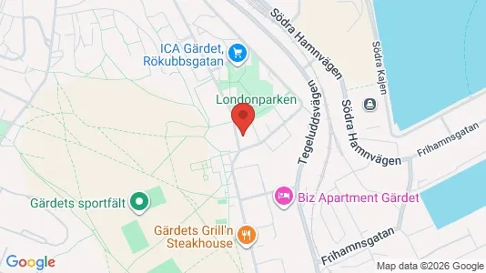 Lägenheter att hyra i Gärdet/Djurgården - kort over placeringen