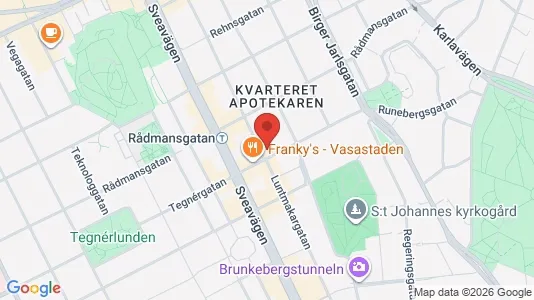 Lägenheter att hyra i Vasastan - kort over placeringen