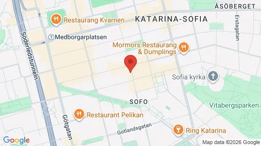 Lägenheter att hyra i Södermalm - kort over placeringen