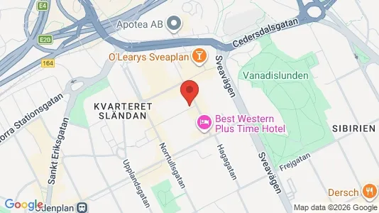 Lägenheter att hyra i Vasastan - kort over placeringen