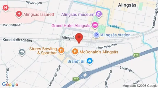 Lägenheter att hyra i Alingsås - kort over placeringen