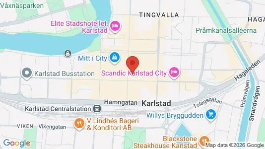 Lägenheter att hyra i Karlstad - kort over placeringen