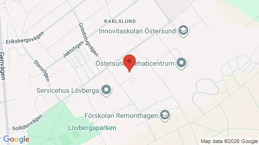 Lägenheter att hyra i Östersund - kort over placeringen