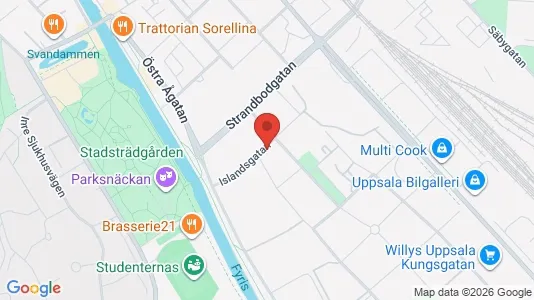 Lägenheter att hyra i Uppsala - kort over placeringen