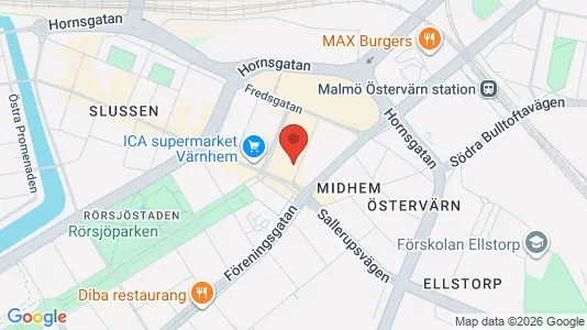Lägenheter att hyra i Malmö Centrum - kort over placeringen