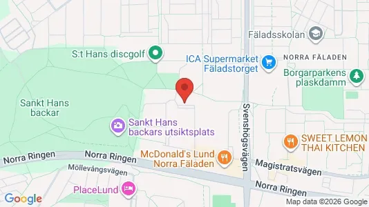 Lägenheter att hyra i Lund - kort over placeringen