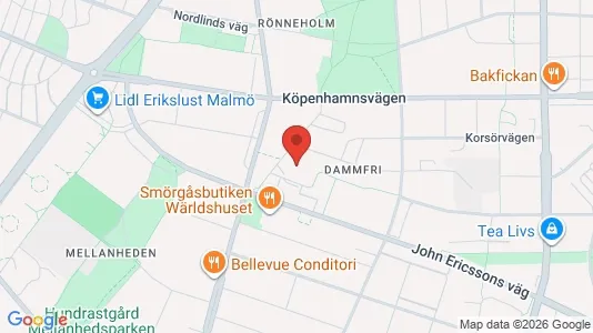 Lägenheter att hyra i Malmö Centrum - kort over placeringen
