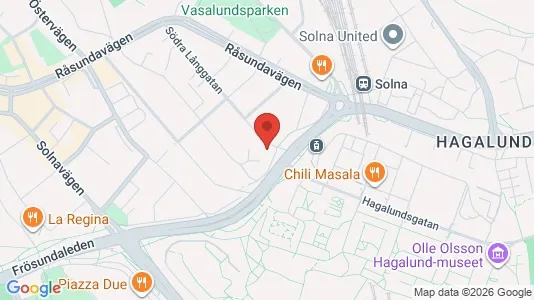 Lägenheter att hyra i Solna - kort over placeringen