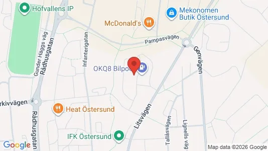 Lägenheter att hyra i Östersund - kort over placeringen