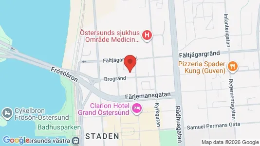 Lägenheter att hyra i Östersund - kort over placeringen