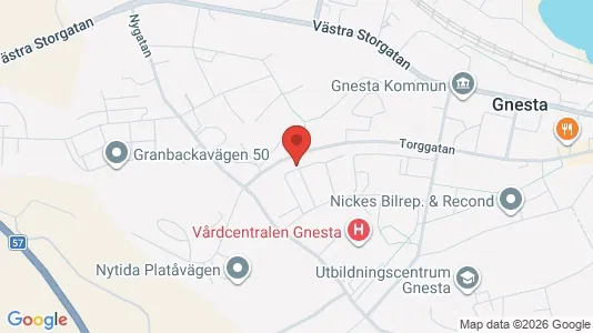 Lägenheter att hyra i Gnesta - kort over placeringen