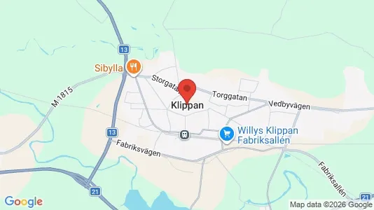 Hus att hyra i Klippan - kort over placeringen