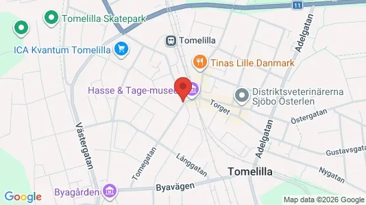 Lägenheter att hyra i Tomelilla - kort over placeringen