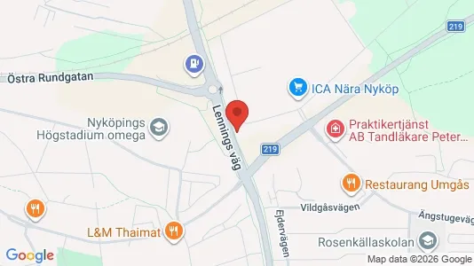 Lägenheter att hyra i Nyköping - kort over placeringen